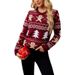 Women's Clothing new gingerbread man jacquard long sleeved sweater pullover casual top Christmas sweater_ipsvogv.com