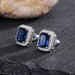 Cao Shi's Exquisite Square Women's With Full Diamond And Green Zircon Earstuds Jewelry_ipsvogv.com