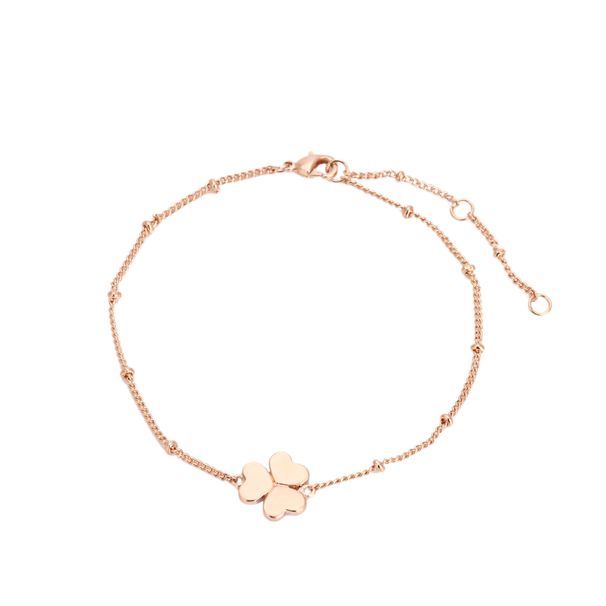 Unisex hot selling jewelry Korean simple clover bracelet Rose gold plated jewelry_ipsvogv.com