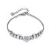Women's Jewelry Fashion Niche Design Simple Stainless Steel Beaded Zircon Three Dimensional Frosted Love Bracelet_ipsvogv.com