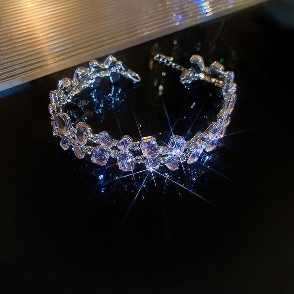 Diamond Inlaid Square Bracelet Necklace Earring Set, Niche, Light Luxury, High-end Sense, Collarbone Chain Temperament,_ipsvogv.com