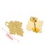 Stainless Steel Earring Accessories, DIY Handmade Leaf With Circular Bead Earrings, Vacuum Gold-plated Earrings_ipsvogv.com