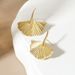 Earrings Sterling Silver Ginkgo Leaf Earrings Niche Minimalist Versatile Retro Elegant Jewelry Ins Korean Women's High-end Sense_ipsvogv.com