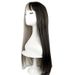 wig female long straight hair air bangs two color yin and yang head Halloween cos chemical fiber wig set_ipsvogv.com