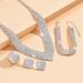 popular atmospheric rhinestone silver plated bridal jewelry necklace bracelet elastic ring suit dress_ipsvogv.com