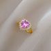 【 Real Gold 】 Love Pink Wedding with Adjustable Opening, Simple Handmade Ring, Couple's Pair Ring_ipsvogv.com