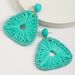 New summer seaside holiday style earrings raffia hand woven rice bead earrings geometric square sweet earrings_ipsvogv.com