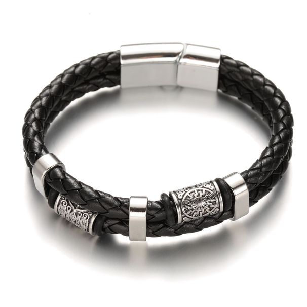 Alloy Magnetic Buckle Leather Cord Handmade Woven New Fashion Bracelet For Men And Women_ipsvogv.com