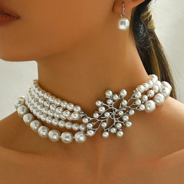 Fashion Geometry Women's Jewelry Set, Personalized String, Pearl, Unique Design, Necklace, Versatile, High End Earrings_ipsvogv.com