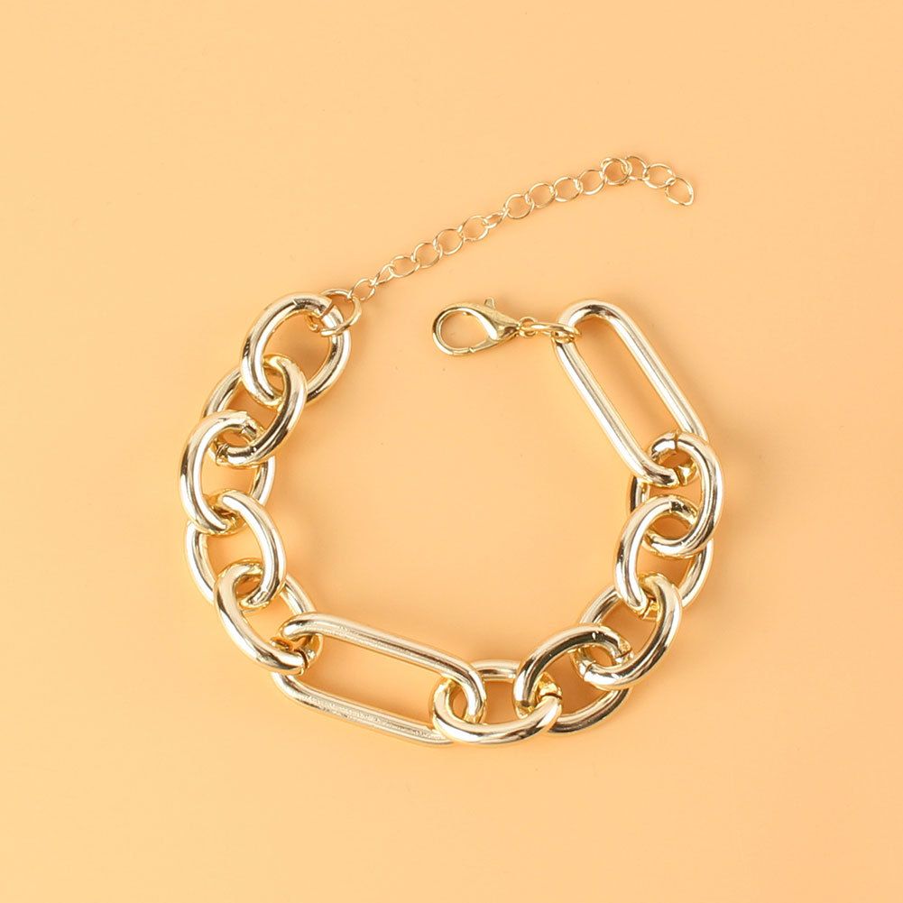 Punk Hip Hop Style Necklace Jewelry Set Jewelry Set Gold Double Snake Bone Chain Jewelry_ipsvogv.com