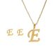 New Trendy Stainless 26 Letter English Necklace Earrings Set, Gold Pendant Necklace And Earrings, Stainless Steel Simple Men's And Women's Accessories_ipsvogv.com