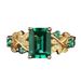 INS Style Square Emerald Zircon Fashion Versatile Flower Women's Ring New Jewelry_ipsvogv.com