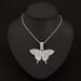 Hip Hop Fashion Versatile Necklace Fashionable Full Diamond Unisex Butterfly Pendant Cuban Chain Jewelry_ipsvogv.com