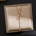 D Letter Necklace Women's Versatile Square Tassel Pendant Titanium Steel Lock Bone Chain Colorless Jewelry_ipsvogv.com