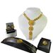 Dubai Gold Plated Earrings Bracelet Ring Jewelry Set Bridal Necklace_ipsvogv.com