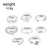 New Combination Handicraft Personalized Butterfly Smiling Face Arrow Opening 8-piece Set Ring_ipsvogv.com