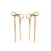 Gold-Plated Copper Bowknot Long Tassel Simple Classic Metal Ribbon Knotted French Style Earrings With Silver Needle_ipsvogv.com