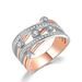Unisex New Diamond Micro inlaid Zircon Ring Creative Women's Cross color Jewelry_ipsvogv.com