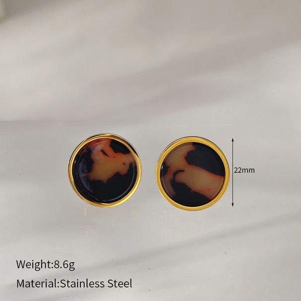 Women’s Jewelry Set Fashion New Retro Style Geometric Leopard Print Stainless Steel Earrings Personality Creative Fashion Trend Metal Earrings_ipsvogv.com