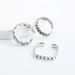 New Beach With Hollow Totem Pattern Joint Ring Set Of 3 Open Feet Rings_ipsvogv.com