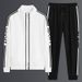 Men's Clothing sports suit men's spring and autumn sweatshirt outdoor running leisure two piece suit loose trend plus size jacket_ipsvogv.com