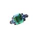 Sanjie Prosperous Full Silver Alloy Ring With Square Crystal Zirconia Set, Ladies' Water Green Diamond Handmade_ipsvogv.com