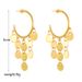 Niche fashion retro high-end light luxury temperament gold disc tassel pendant titanium steel earrings earrings_ipsvogv.com