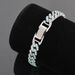 Hip-Hop Style Men's Dominant Cuban Full Zircon Exaggerated Large Gold Chain Bracelet_ipsvogv.com