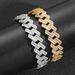 Unisex New 16mmT Square Mixed Inlaid Zircon Cuban Chain Personality Trendy Men's Hip Hop Bracelet Niche Fashion Accessories_ipsvogv.com