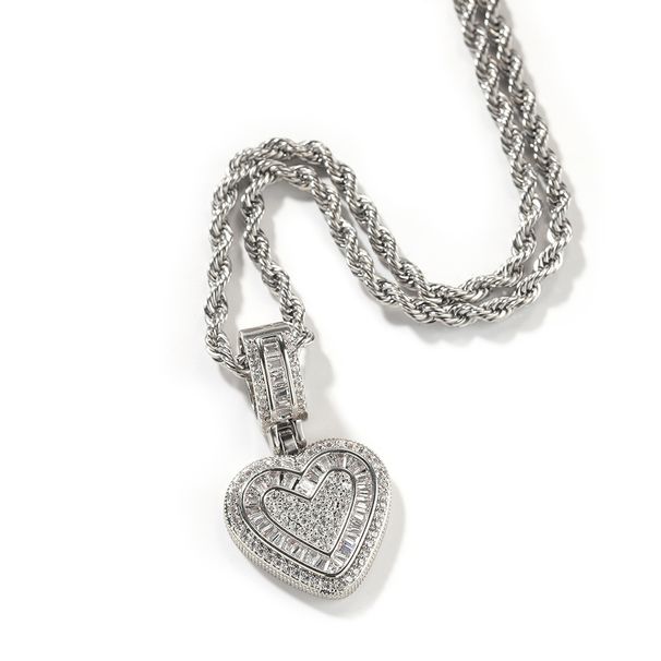 Men's Jewelry Niche Design Rock Sugar Love Pendant Light Luxury Copper Inlaid Zircon Heart Shaped Pendant Necklace Hip Hop_ipsvogv.com