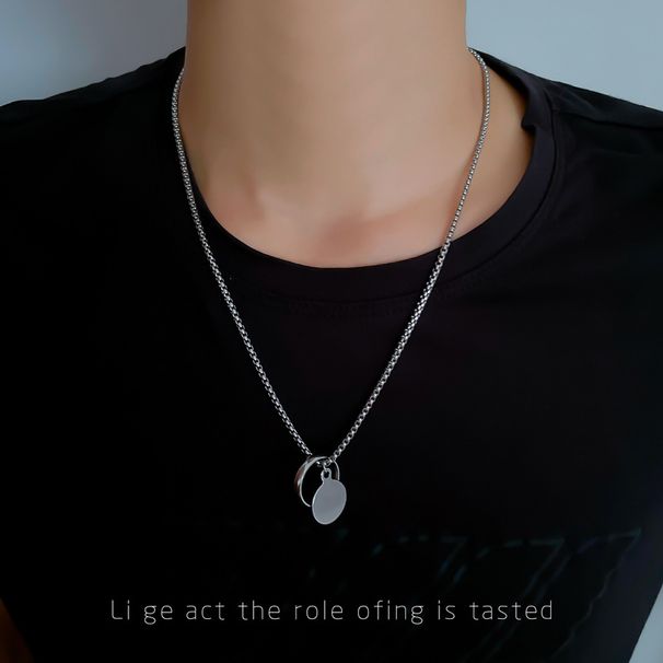 【 Full body titanium steel 】 Color retaining punk hip-hop necklace with mesh red temperament and simple front buckle_ipsvogv.com