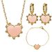 Women's Jewelry Set Fashion Rice Beads Heart Shaped Natural Shell Jewelry Set Niche Design Peach Heart Earrings Necklace Bracelet_ipsvogv.com