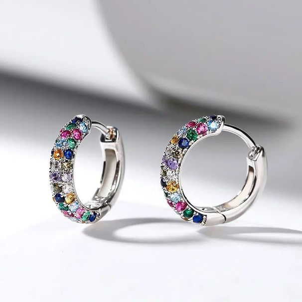 Cao Shi's Colorful Zircon Buckles For Women's Ins With A Small Crowd Design Sense, Advanced Sense Ear Rings, Simple And_ipsvogv.com