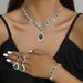 Women’s Jewelry Set Fashion Wedding Bridal Jewelry Set Necklace Earrings Bracelet Three Piece Set Full Diamond Flower Multi Color Set_ipsvogv.com