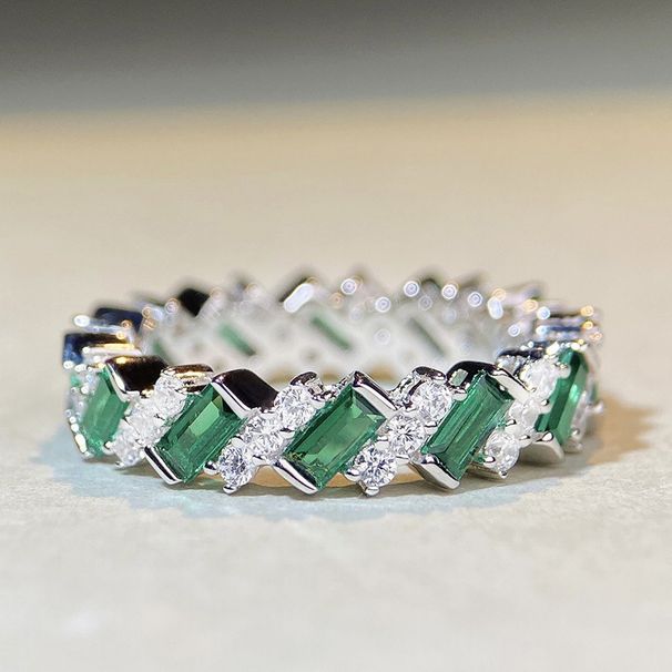 Cao Shi's Light Luxury Women's Geometric Zircon Noblewoman Ring, Fashionable Temperament, Banquet Matching Style_ipsvogv.com