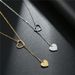 Titanium Steel Heart Shaped Clavicle Chain Creative Simple Peach Heart Love Pendant Women's Y Shaped Stainless Steel Necklace_ipsvogv.com