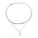 Fashion Polished Chain Men's Personalized Clavicle Chain Titanium Steel Square Brand Letter Splicing Stacked Clavicle Necklace_ipsvogv.com