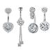 Love stainless steel Belly button ring set umbilical ring body piercing jewelry Belly button rings 4-piece set_ipsvogv.com
