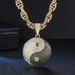 Ins Trendy Hip-Hop Full Diamond-Inlaid Eight-Character Symbol Pendant Quirky Men's Necklace_ipsvogv.com