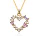 Bohemian Style Pink Love Rose Zircon Oil Drop Necklace Fashion OL Micro Inlaid Copper Plated 14K Real Gold Jewelry_ipsvogv.com