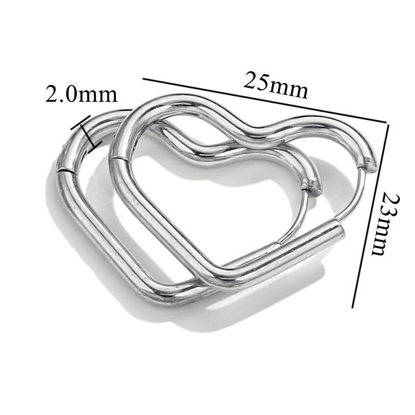 Stainless Heart-shaped Earrings, Titanium Steel Waterproof Peach Heart Buckle, Fashionable And Simple DIY Earring_ipsvogv.com