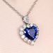 Cao Shi's New Inlaid Navy Blue Heart-shaped Necklace For Women's Fashion OL Temperament Engagement Pendant_ipsvogv.com