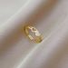 【 Real Gold 】 Love Thread Sky Compact with Adjustable Opening, Simple Handmade Ring, Couple's Pair Ring_ipsvogv.com