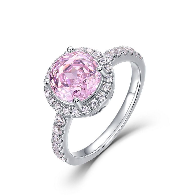 S925 Silver Millennium Rose Cut 3A Zirconium Ring Surrounded By White Zirconium Finger Ring Light Luxury Fashion Simple_ipsvogv.com
