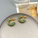 Compact C-shaped enamel glazed light luxury temperament, exquisite high-end personality, fashionable earrings, ear_ipsvogv.com