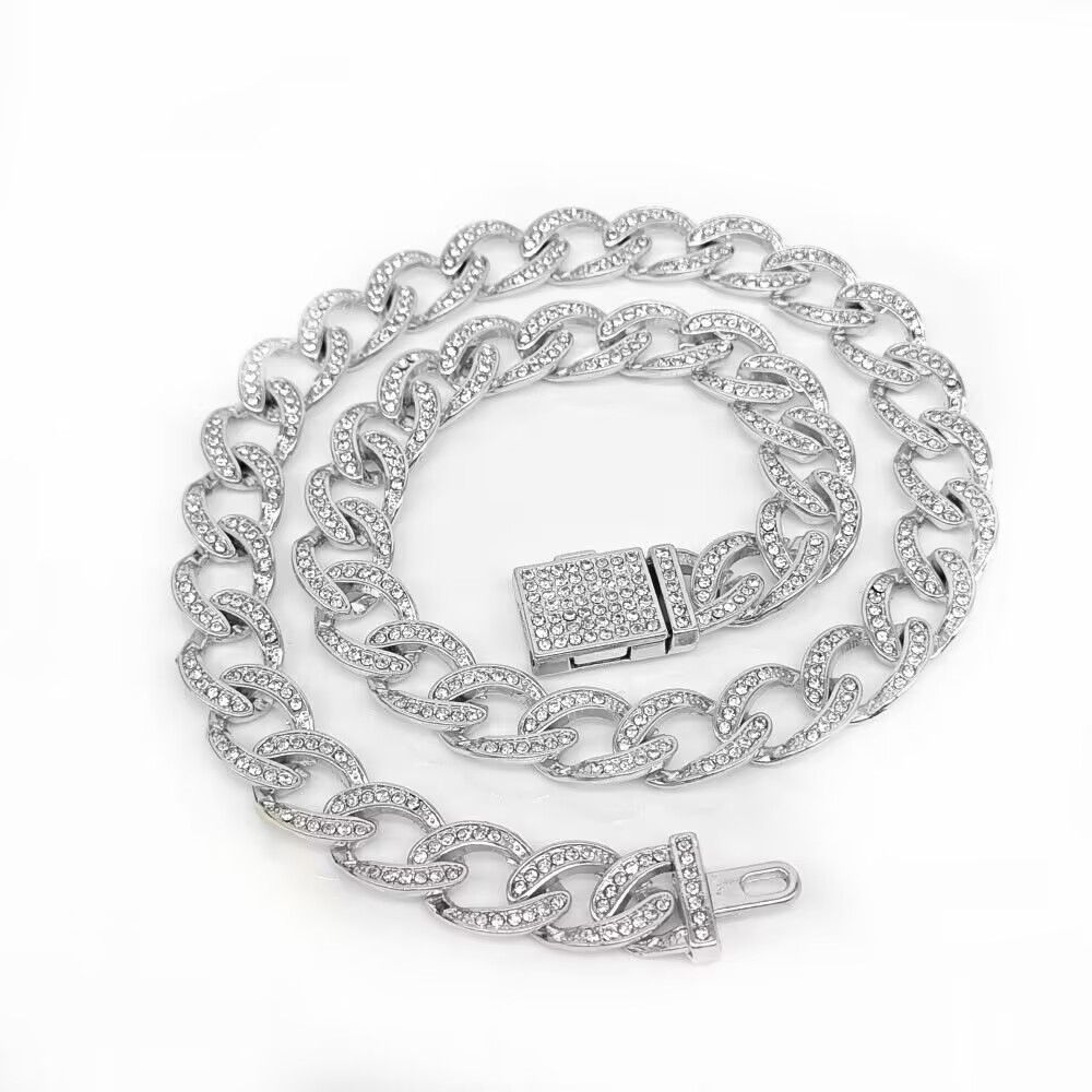 12 MM VVS Moissanite Dia Thick Cuban K Chain Sterg Sier 24 Inches Necklace Men-Iced Hip Hop Weddings Parties_ipsvogv.com