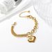 Minimalist Style Design Cuban Spliced Chain Heart Bracelet Gold-Plated Jewelry For Women_ipsvogv.com