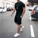 Men's short-sleeved shorts two-piece sports and leisure suit_ipsvogv.com