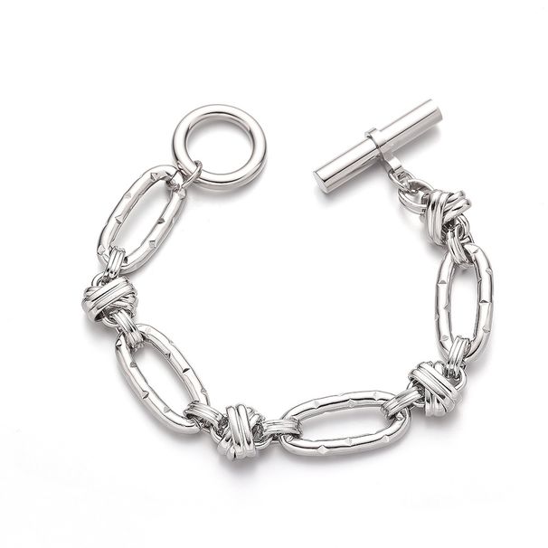 Hot Selling Fashion Versatile Stainless Plain OT Chain INS Men's Titanium Steel Cuban Bracelet_ipsvogv.com