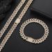Men's Jewelry Set 10mm Diamond Cuban Chain Zircon Necklace Trendy Brand Personality Hip Hop Men's Bracelet Jewelry_ipsvogv.com